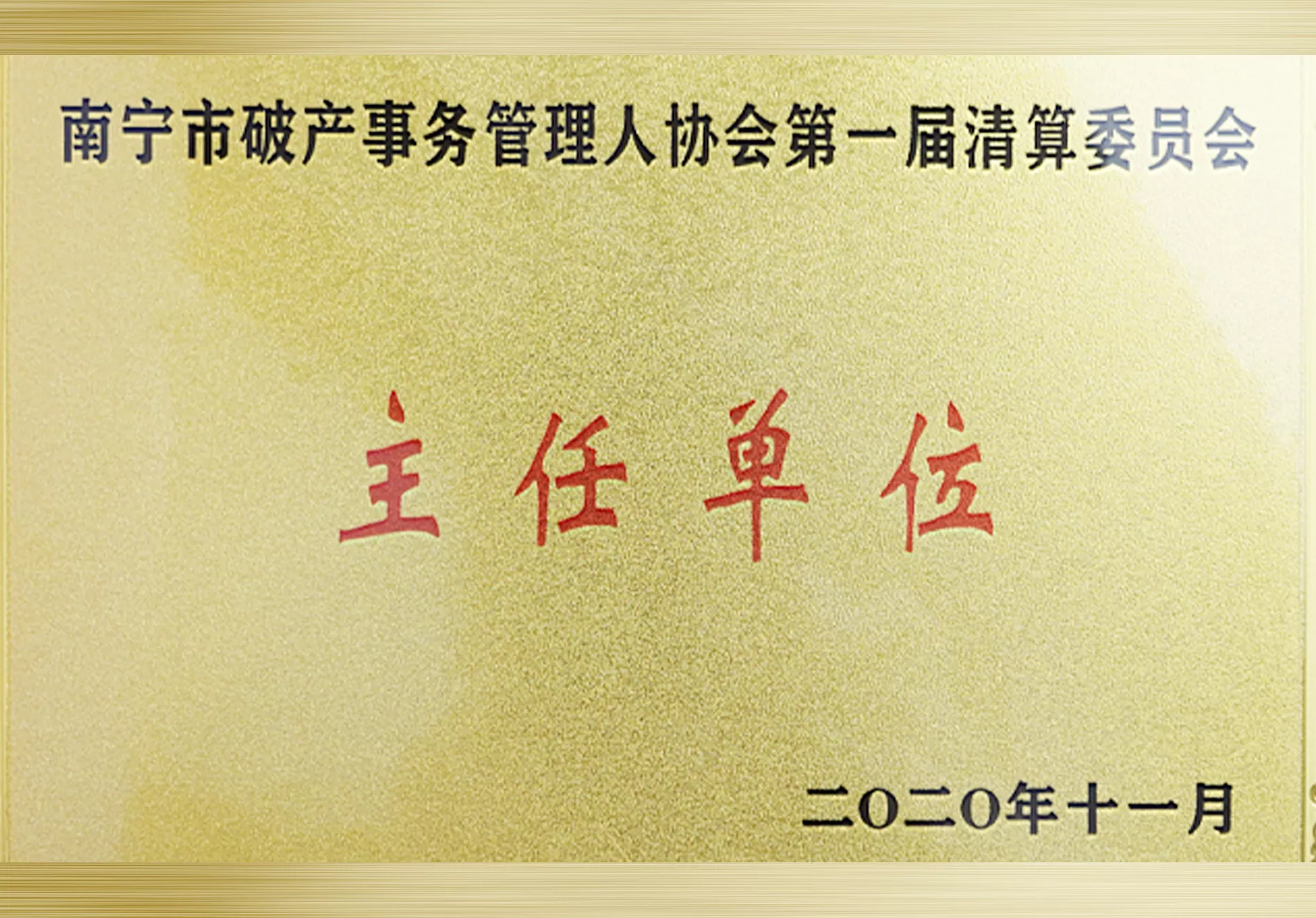2020年10月11日被授予南宁市破产事务管理人协会**届清算委员会主任单位.jpg